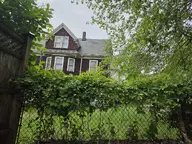 brown camera:phone exterior fence flaking_paint green house ivy orientation:landscape overgrown photographer:knifingale plant sky summer window wood // 1732x1299 // 589KB