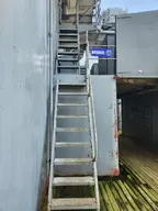 battleship camera:phone deck exterior fence flaking_paint metal orientation:portrait photographer:knifingale rust ship stairs vehicle wood // 1299x1732 // 252KB