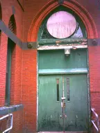 abandoned building camera:digital_harinezumi church city door exterior flaking_paint metal orientation:portrait photographer:deaddeaddeath ruins rust weathered // 1200x1600 // 306KB