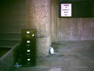 building camera:digital_harinezumi concrete exterior file_cabinet orientation:landscape photographer:deaddeaddeath sign text trash // 1600x1200 // 165KB