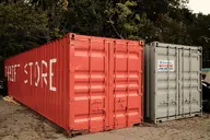 asphalt camera:fujifilm_x100 cargo_container exterior metal nature orientation:landscape photographer:deaddeaddeath plant tree weathered // 1728x1152 // 391KB