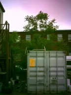 building camera:digital_harinezumi cargo_container exterior orientation:portrait photographer:deaddeaddeath plant stairs tree wood // 1200x1600 // 143KB