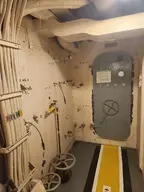 battleship bulkhead camera:phone cramped door interior metal orientation:portrait photographer:knifingale pipe ship sign text valve vehicle wire // 1299x1732 // 196KB